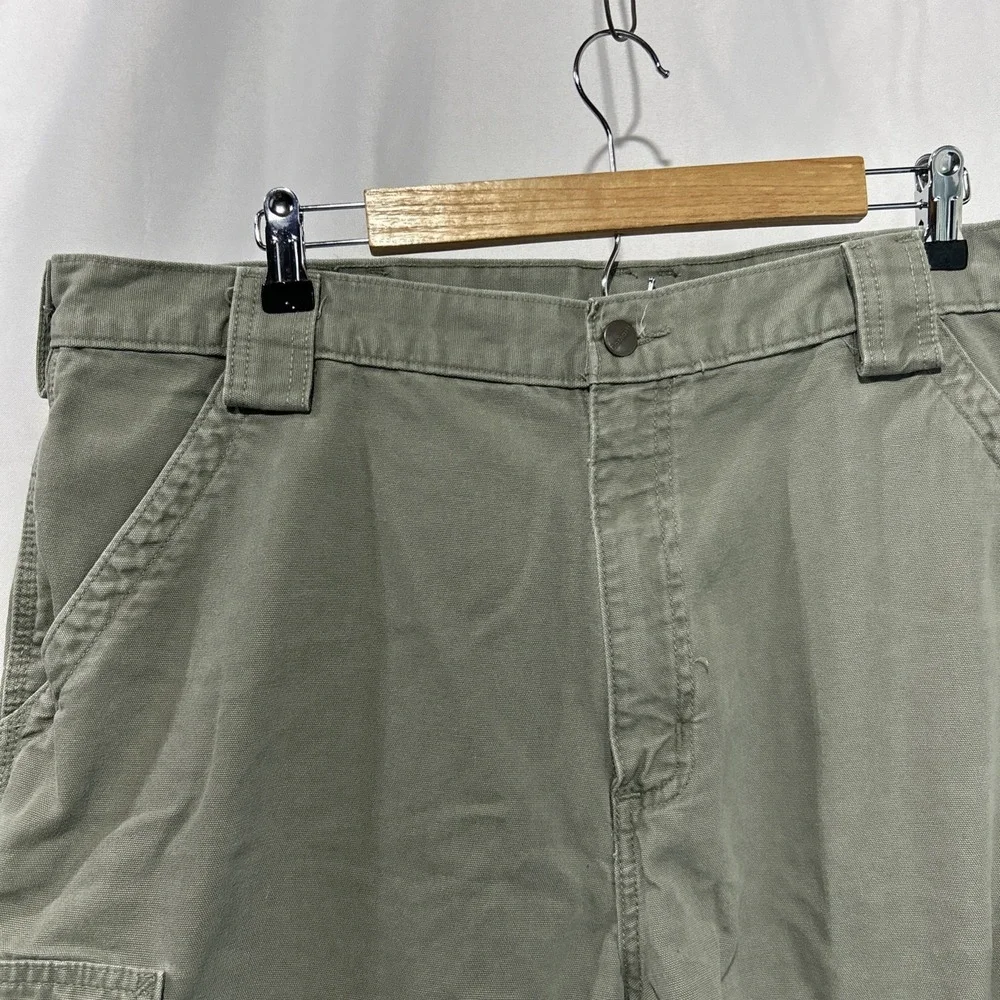 Carhartt Shorts Mens Sz 40 Green Cargo Relaxed Fit Canvas Workwear Outdoor